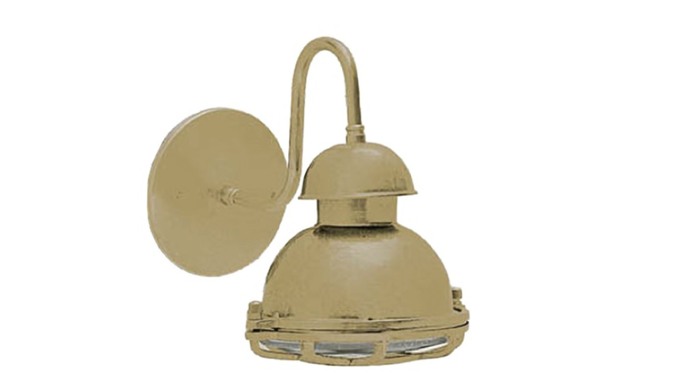 Brass wall lamp 56, E27, 60W, transparent lampshade - glass, IP64, brass  /T2UK