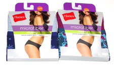4 Panties Size 6 HANES Microfiber Cheeky Hipsters Tagless Smooth Stretch
