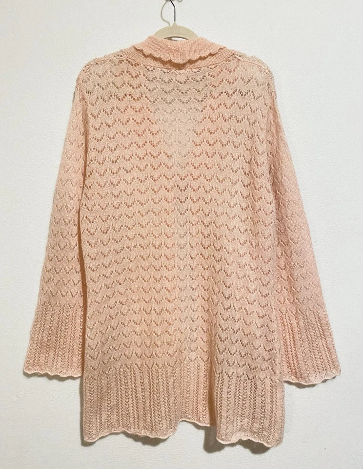 Cárdigan Suéter Mujer Victorias Secret Grande Rosa Pointelle Corbata Frontal Y2K Foto 4 de 4