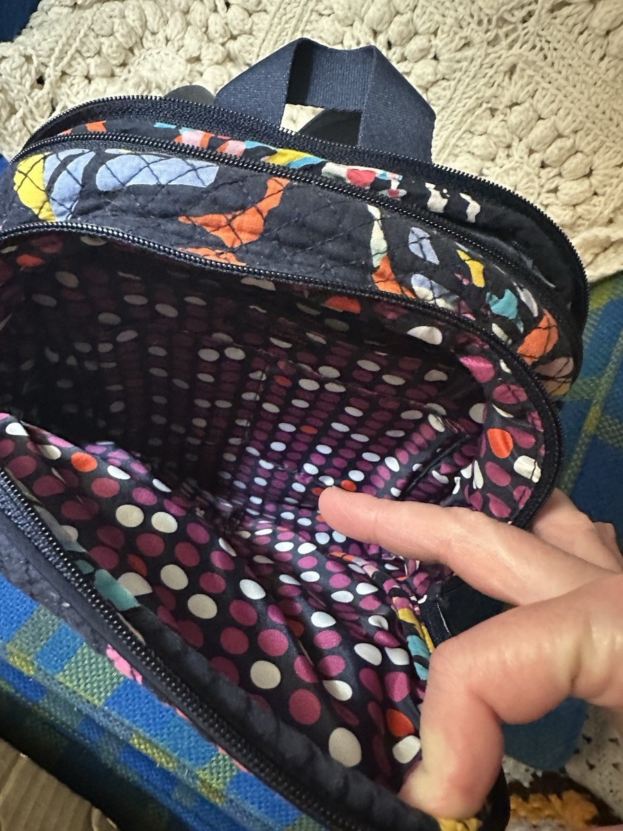 Vera Bradley Flutter Butterfly Small Backpack Purse Navy  display picture 1