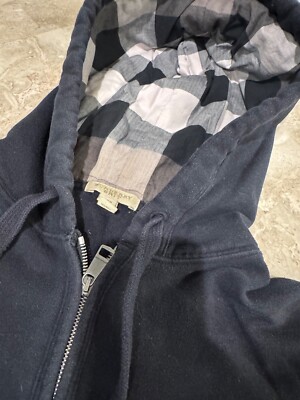MINT Burberry Brit Mens Claredon Full Zip Hoodie Plaid Check Logo