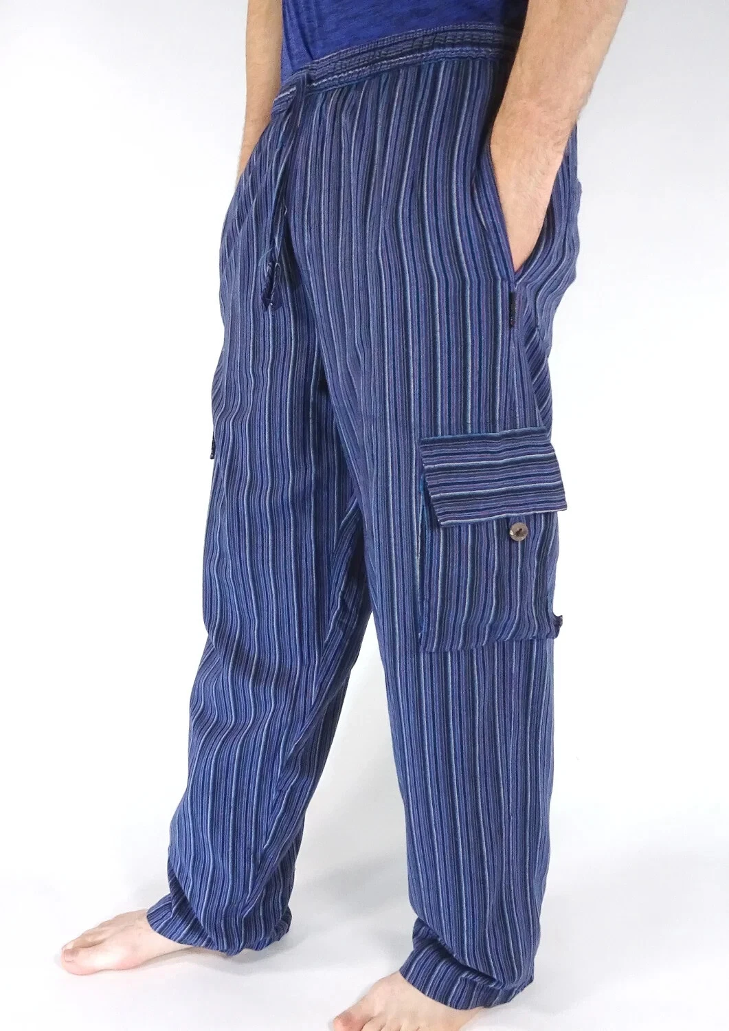 Men's Cotton Hippie Cargo Pants Boho Striped Trousers M-2XL Casual Loose
Opens in a new window or ta