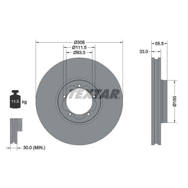 Textar 2X Bremsscheibe 92273003-image