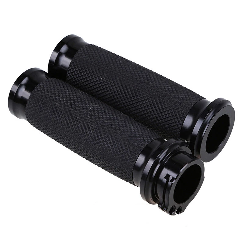 Black Motorcycle 1" Handlebar Hand Grip Fit For Harley Sportster Touring Softail - Image 4 of 4