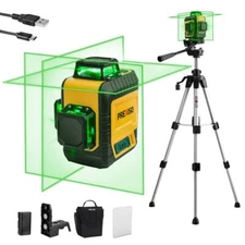 PREXISO 3x360° Self Leveling Laser Level 82 Ft Cross Line Leveler Green Line USA