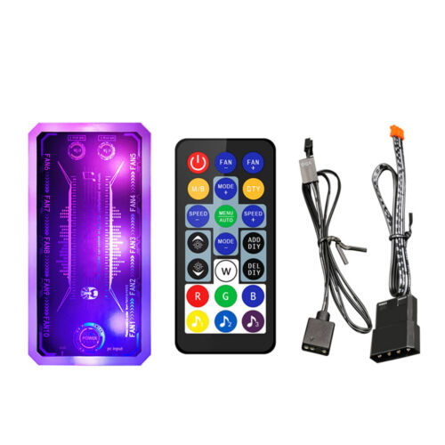 DIY Music Rhythm+PC Computer Cooling Fan RGB ARGB Controller Remote Control Kit
