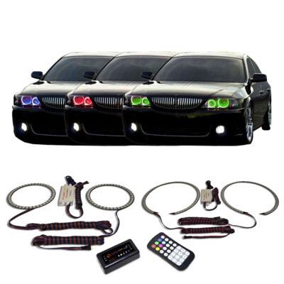 RGB Multi Color Bluetooth Headlight Halo kit for Lincoln LS 03-06