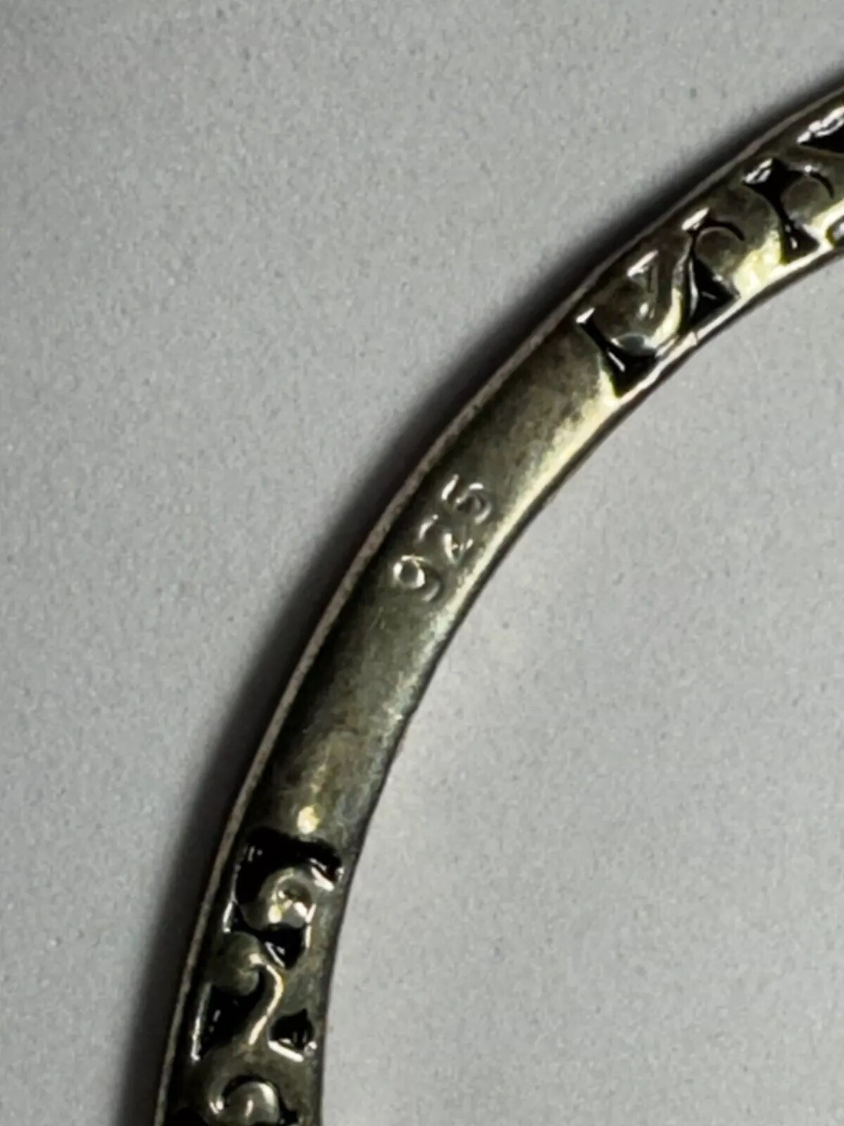 VTG Triangular Bangle Bracelet Sterling Silver Sc… - image 3