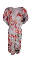 Calvin Klein Women's Plus Size  Knot Sleeve Chiffon Dress- 22W