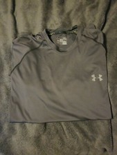 Under Armour Mens Gray Polyester Blend Short Sleeve Athletic T-Shirt Size Medium