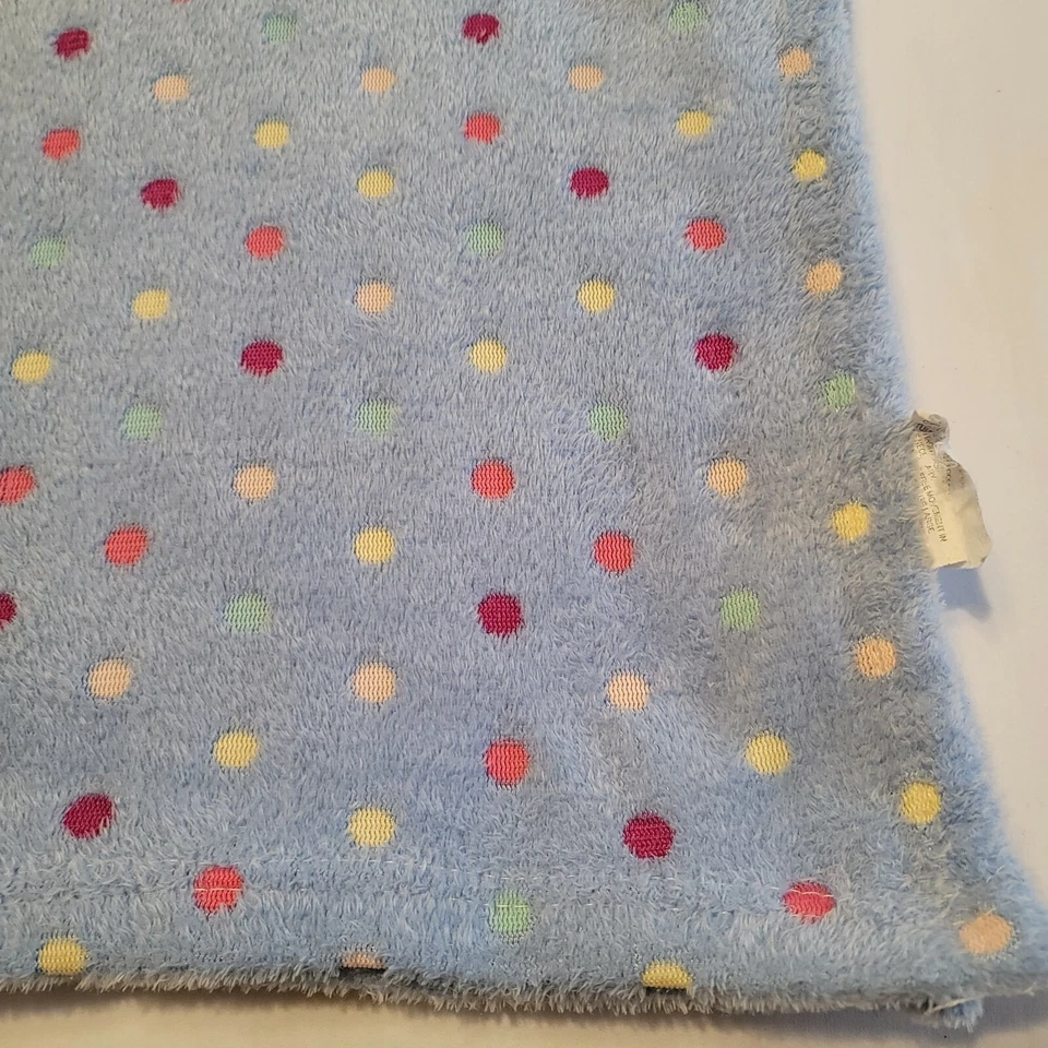 Manta de bebé PEM America lunares texturizados azul rosa amarillo aguamarina suave polar Foto 2 de 4