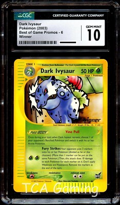 CGC 10 GEM MINT Dark Ivysaur # 6 WINNER Best of Game PROMO Pokemon