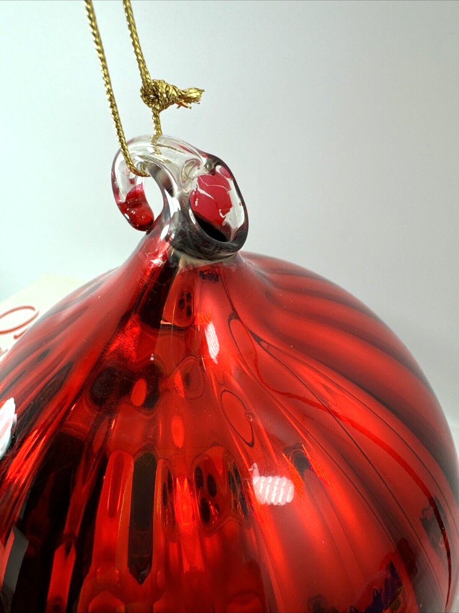 Vintage Dept 56 Jumbo Red Optic Mercury Glass Ball Ornament 130mm