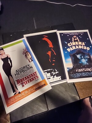 Lot Of 3 Vintage, 1972 The Godfather, Breakfast At Tiffany's, Cinema Paradiso