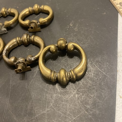 7 Antique Brass Drawer Handles LD 9