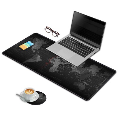 African American Black Girl Pattern Gaming Desk Mat With Coasters - Large 31.5x11.8 Inch Mouse Pad