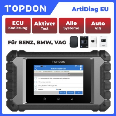 TOPDON Artidiag EU KFZ OBD2 Diagnosegerät Scanner Für Mercedes Benz Active Test
