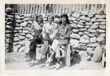 FOUND FAMILY PHOTOGRAPH Black  + White VINTAGE Original 45 40 N