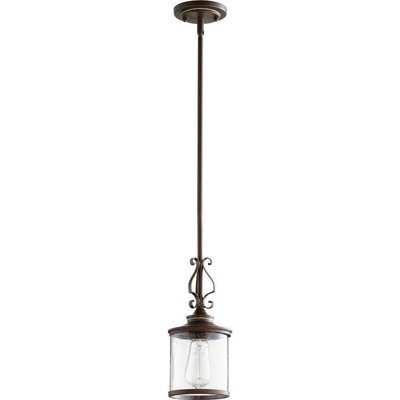 Quorum 3073-39 Transitional One Light Pendant from San Miguel Collection, Copper