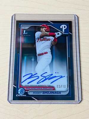 2024 Kodey Shojinaga Bowman Draft #CPA-KSH 1st Chrome Black Refractor Auto 03/10
