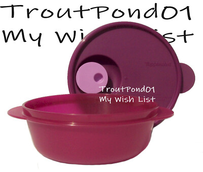 Tupperware Crystalwave Microwave Bowl  2.5 Cups Round Container Shades of Purple