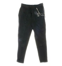 NWT - THE KOOPLES Men's 'CURB CHAIN' Black PIPED COTTON CHINO PANTS - 44 (US 34)