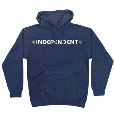 Independent Trucks BAR AND CROSS PULLOVER Skateboard Hoodie NAVY HEATHER  MEDIUM