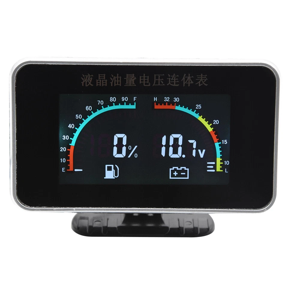 Medidor de nivel de combustible universal 12V/24V 2 funciones para automóvil camión + voltímetro digital Foto 2 de 4