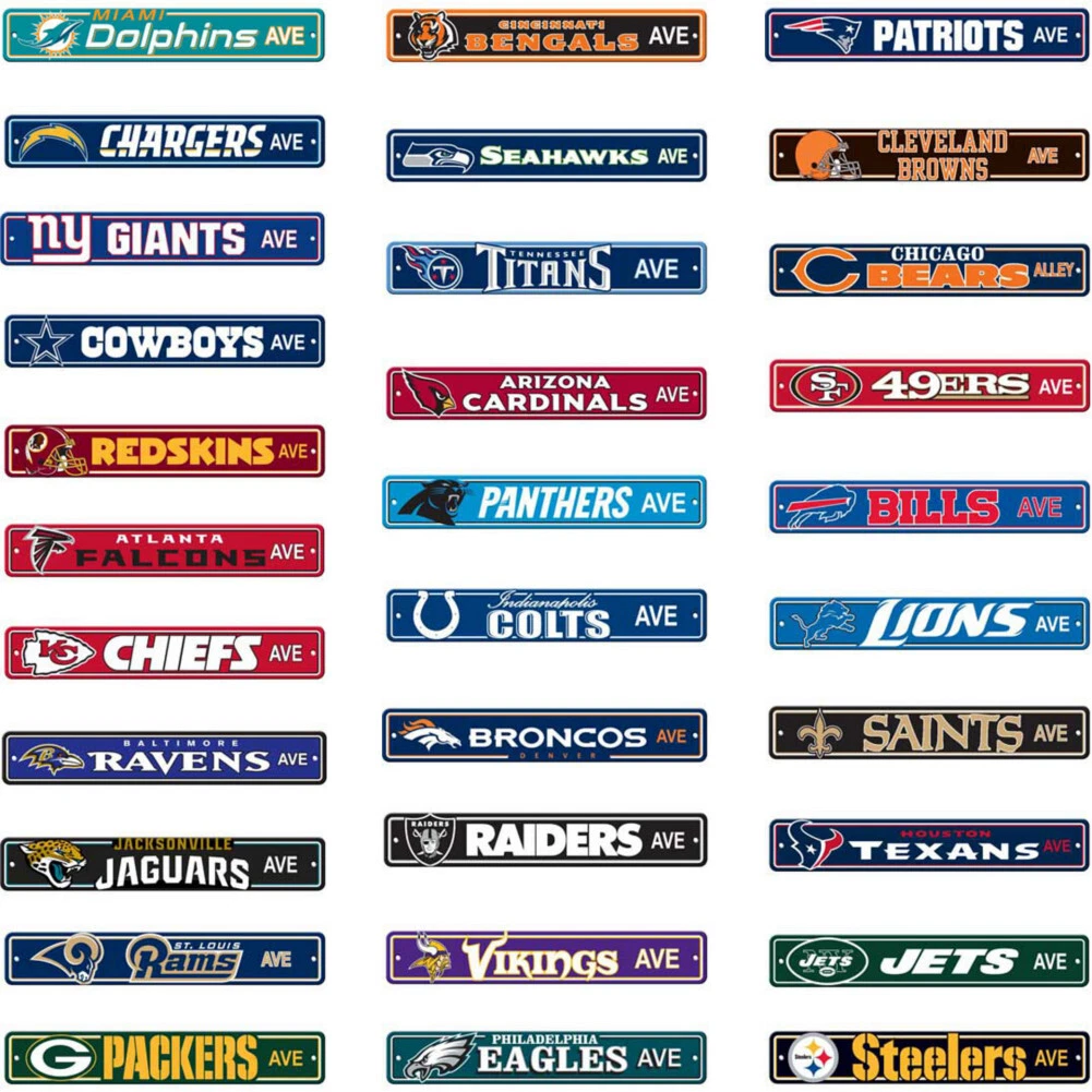 Official NFL Football Team Street Sign Ave Licensed Durable Man