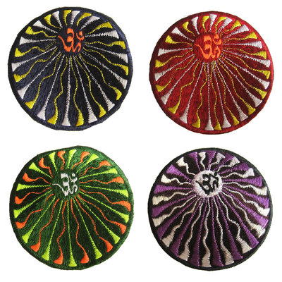 Aufnäher PATCH Om Oom Aum psychadelic trance goa Sticker Hippie Meditation Yoga