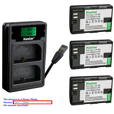 Kastar Battery LZD2 Charger for Canon LP-E6 LP-E6N LC-E6 & Canon EOS 5D Mark III