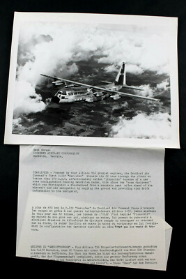 LOCKHEED HERCULES C-130 ALLISON T56 AIRCRAFT PHOTO + DESCRIPTION 21x26 (369