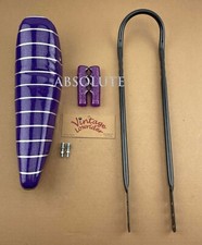 LOWIRDER SPARKLE PURPLE SILVER STRIPE BANANA SEAT W/SISSYBAR & GRIP FOR 20" BIKE