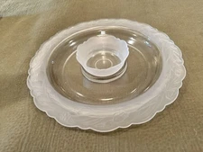 Studio Nova Winter Fantasy Crystal Divided Platter Chip and Dip Server 13" New