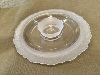 Studio Nova Winter Fantasy Crystal Divided Platter Chip and Dip Server 13'' New