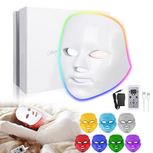 Máscara facial LED terapia de luz terapia de luz roja para arrugas faciales máscara de luz azul - Imagen 12 de 17