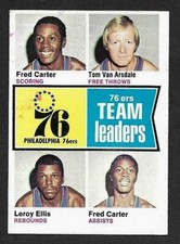 1974-75 Topps Basketball #94 Philadelphia 76ers Team Leaders Fred Carter EXMT a 