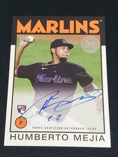 Humberto Mejia 2021 Topps Update 1986 35th Anniversary Rookie Auto Marlins RC