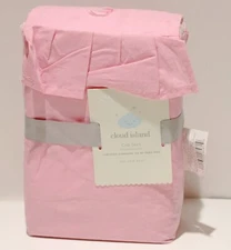 Cloud Island Pink Ruffle Standard Sized Baby Crib Skirt Nursery Cotton