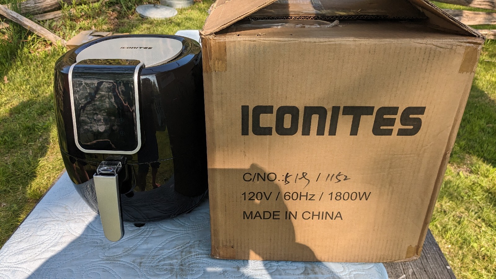 Iconites 6in1 7 Quart Air Fryer 1800 Watt LCD Digital Screen Black