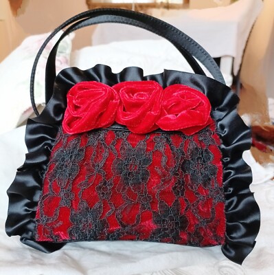 Deine Armbänder Tasche Schmuck Satin Rot Schwarz Samt Weihnachten Neujahr Chic