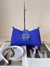 Fendi Pre-Owned Authentic Luxury Handbag Blue Leather Free Tracked Shipping