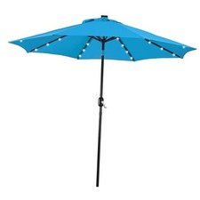 Solar Powered Patio Umbrella - UV Protection Market Table 9FT Sky Blue