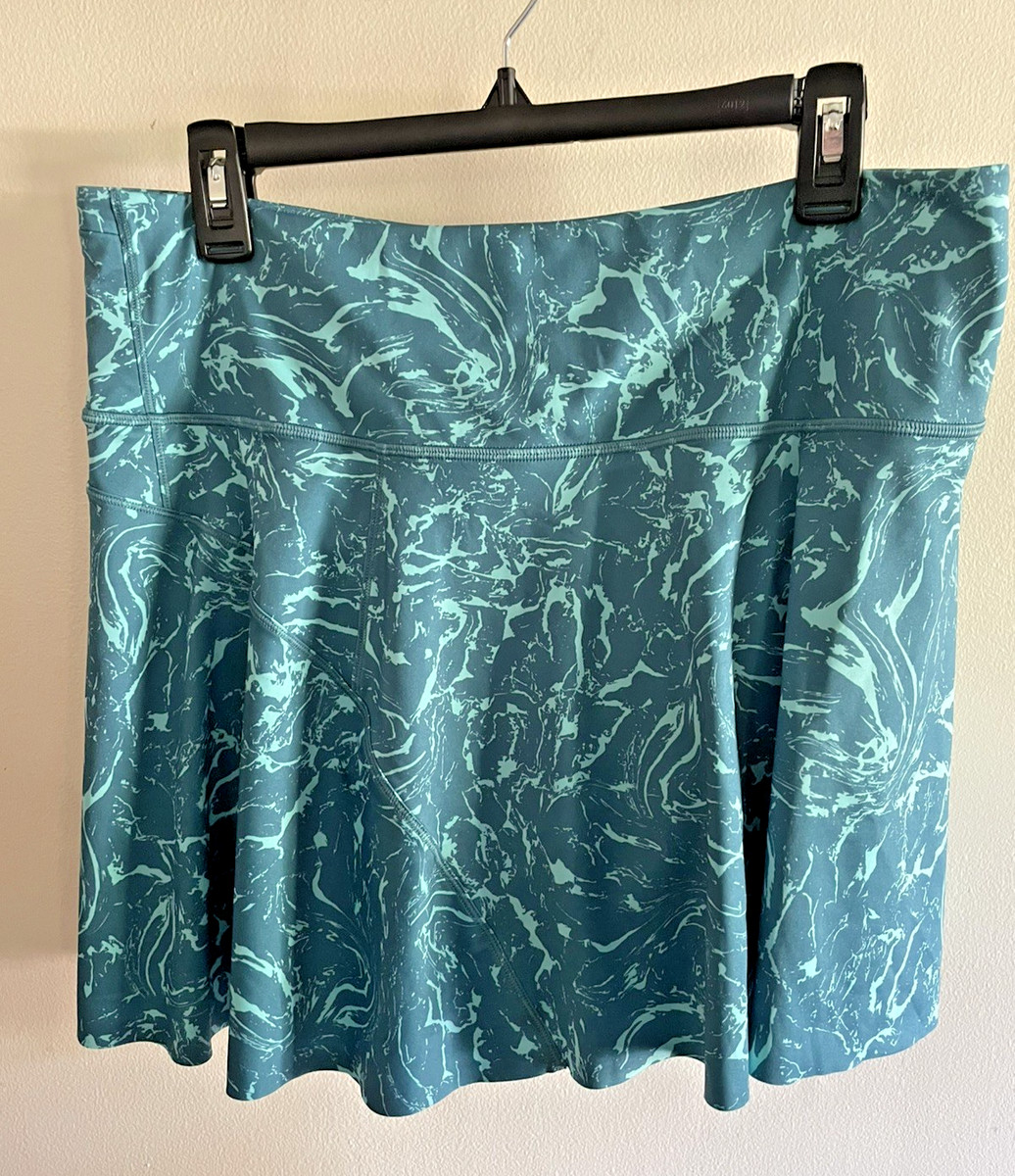 Athleta Skort Skirt Ace Printed Tennis Golf Pickleball Women‘s L Teal  View 3
