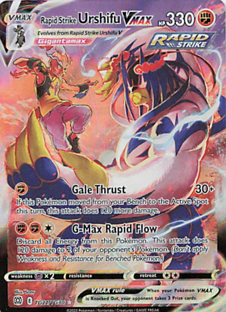 Rapid Strike Urshifu VMAX SWSH09:TG Holofoil TG21/TG30 Brilliant Stars Traine...