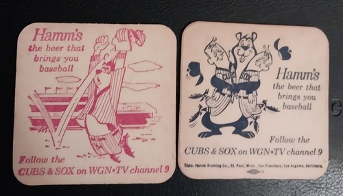 One Vintage 1960s Hamms Beer Coaster WGN Cubs White Sox - Discounted Shipping - Picture 1 of 1