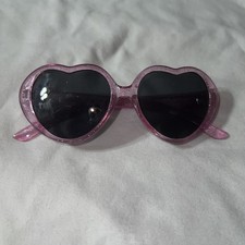 Rose Pink Glitter Heart Shaped Sunglassses