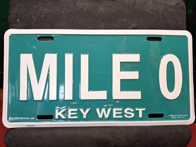 Mile 0 Key West Florida Booster License Plate