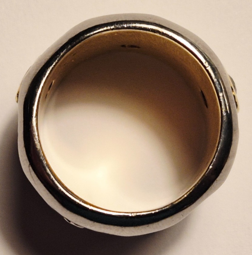 E0015-Solid 925 Silver Ring-Two Tone-Amethyst-Art… - image 5