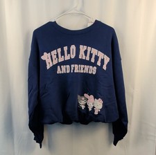 Sanrio Hello Kitty and Friends Crown Blue Pullover Sweatshirt Women's L